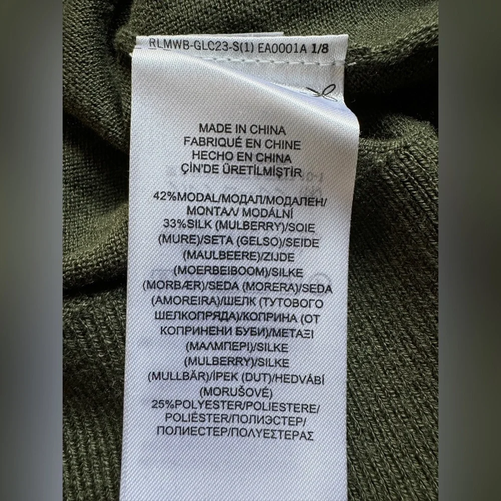 Lauren Ralph Lauren Ruffled Silk-Blend Sweater Admiral Green Women’s 1X - Picture 12 of 13
